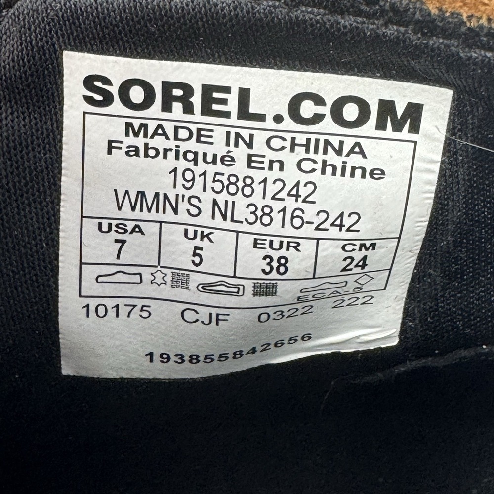 Sorel Evie Wedge Chelsea Boots Womens Size 7 Brown Leather Suede Pull On Shoes - Picture 9 of 9